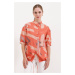 Bigdart 20226 Patterned Oversize Shirt - Orange