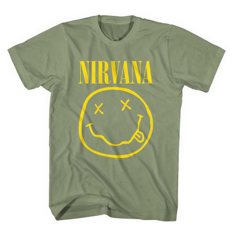 Nirvana tričko Yellow Smiley Zelená