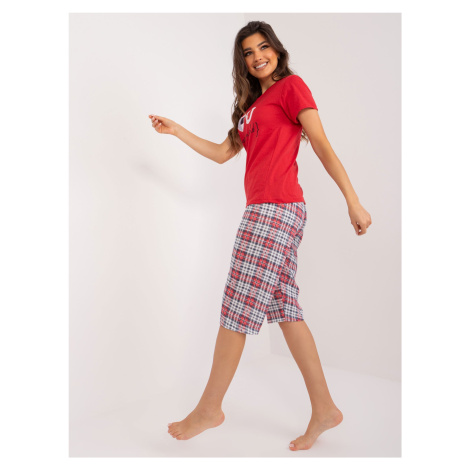 Red women's pajamas with inscriptions
