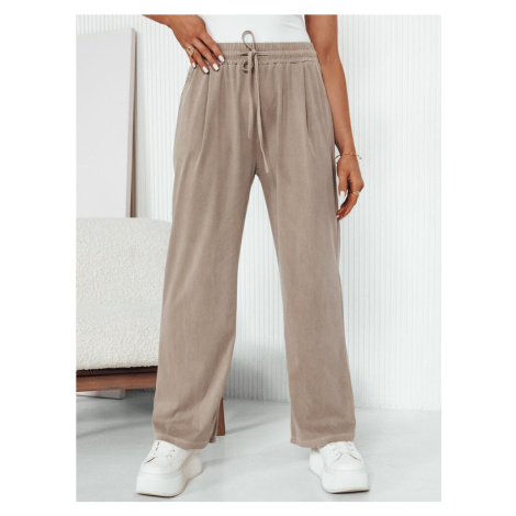 Women's wide trousers ASTERS, beige Dstreet