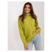 Light green sweater with cables and sleeves