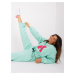 Mint and fluo pink tracksuit with letter A