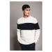 DEFACTO Standard Fit Regular Cut Striped Crew Neck Knitwear Sweater