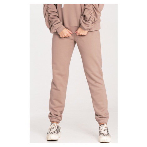 BÉŽOVÉ BAVLNENÉ ŠPORTOVÉ TEPLÁKY M1056 BEIGE Figl