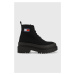 Workery Tommy Jeans Foxing Boot dámske, čierna farba, na platforme,