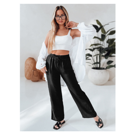 Spodnie damskie casualowe wide leg LOVETRIP czarne Dstreet