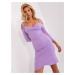 Svetlo fialové šaty s 3/4 rukávom a ramienkami -EM-SK-HW-20-316,30-svetlo fialové