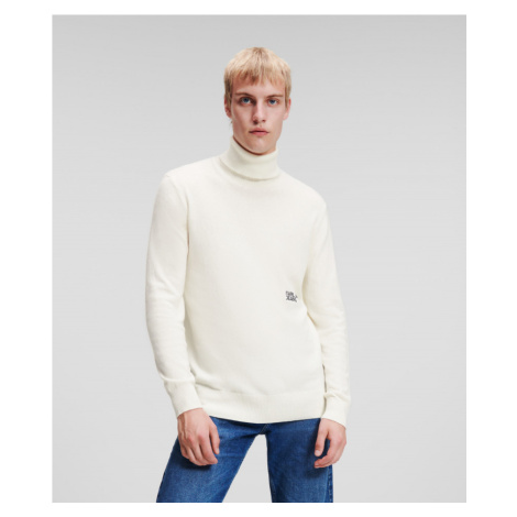 Sveter Karl Lagerfeld Jeans Klj Lightweight Turtleneck Offwhite