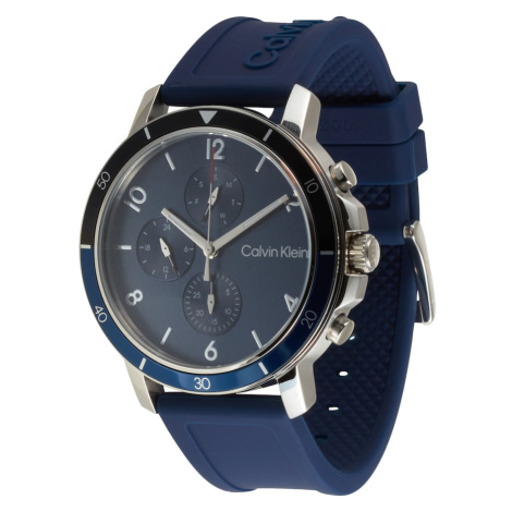 Calvin Klein Analógové hodinky  námornícka modrá / strieborná