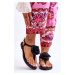 Women's flip-flops with Rose fabric Black Carisma