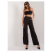 Black wide fabric trousers