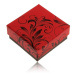 Nižšia červeno-čierna krabička na prsteň alebo náušnice, ornamenty