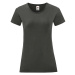 Iconic Women's Graphite T-shirt in combed cotton Fruit of the Loom