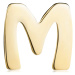 Zlatý 14K prívesok s lesklým a hladkým povrchom, tlačené písmeno M