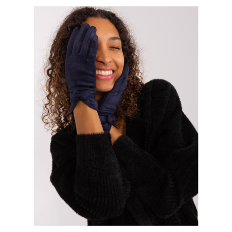 Navy blue elegant gloves with insulation