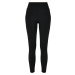 Women's high-waisted shiny stripe leggings black/black