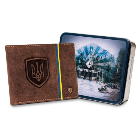 Pánska nubuková peňaženka so znakom Ukrajiny - Peterson