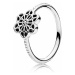 Pandora Nežný strieborný prsteň Kvetina 50 mm
