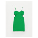 Dilvin 90394 Window Detail Mini Dress-dark Green