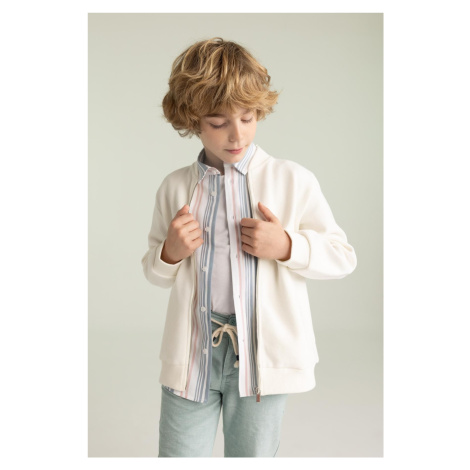 DEFACTO Boy's College Collar Bomber Cardigan