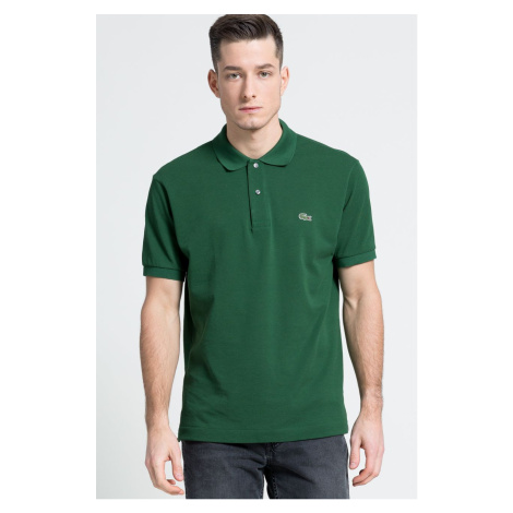 Bavlnené polo tričko Lacoste L1212-001, zelená farba, jednofarebné