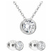 Sada šperkov so zirkónom v bielej farbe náušnice a náhrdelník 19007.1