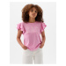 Ružové dievčenské tričko s volánikmi GAP
