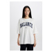 DEFACTO Oversize Fit Crew Neck Printed Short Sleeve T-Shirt