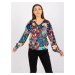 Blue women's blouse with Ruby print