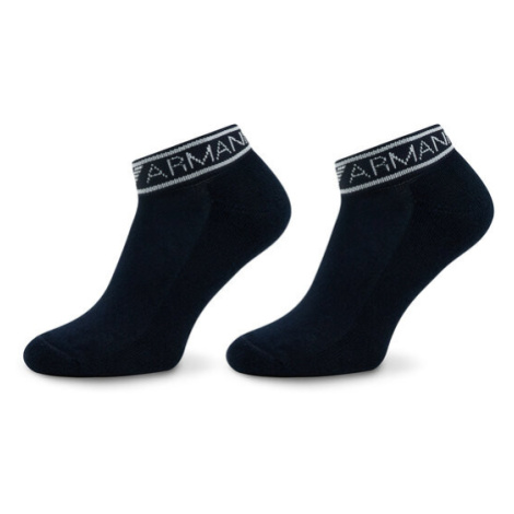 Emporio Armani Súprava 2 párov členkových pánskych ponožiek 292304 3R227 00135 Tmavomodrá