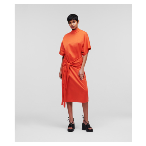 Šaty Karl Lagerfeld Wrap Jersey Dress Oranžová