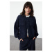 Trendyol Navy Blue Soft Texture Coat-Look Knitwear Cardigan