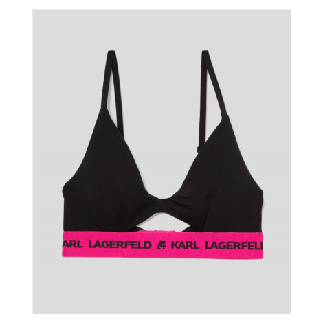 Spodná Bielizeň Karl Lagerfeld Peephole Logo Bra Čierna