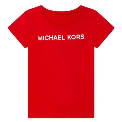 Detské bavlnené tričko Michael Kors červená farba,