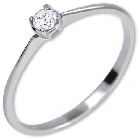 Brilio Zásnubný prsteň z bieleho zlata s kryštálom 226 001 01036 07 58 mm