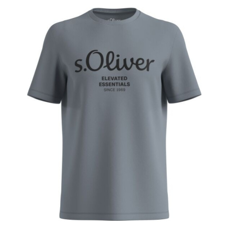 s.Oliver LOGO T-NOOS Pánske tričko, tmavo sivá, veľkosť