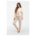 Panama set women's long sleeves, long pants - beige