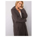 TMAVOSIVÝ DÁMSKY DLHÝ KABÁT TEDDY COAT 217-PL-23335.84-GREY