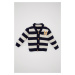 DEFACTO Baby Boy Striped Letter Embroidered Buttoned Knitted Cardigan