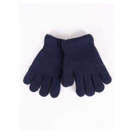 Yoclub Kids's Boys' Five-Finger Double-Layer Gloves RED-0104C-AA50-003 Navy Blue