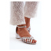 Women's sandals made of eco-leather on a low heel Silver Monsha