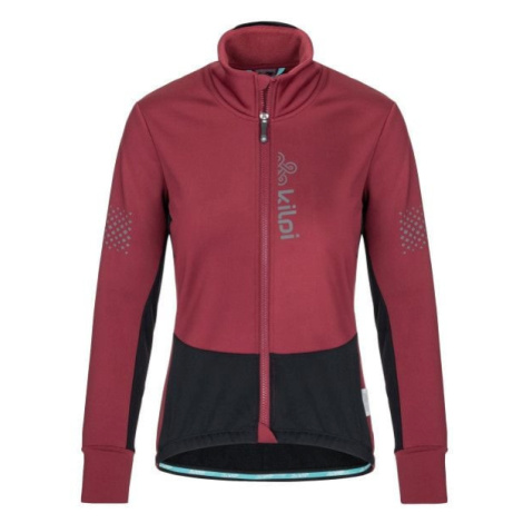 Women's softshell cycling jacket Kilpi VELOVER-W dark red