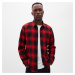 Košeľa GAP Flannel Shirt Red Black Plaid