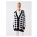 LC Waikiki V-Neck Patterned Long Sleeve Women's Knitwear Cardigan