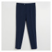 Reserved - Slim chino nohavice so zažehlenými pukmi - Modrá