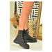 Fox Shoes Black Lace-Up Women's Casual Ankle Boots