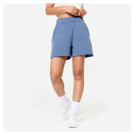 Dámske voľné šortky na fitness modré DOMYOS