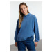 Trendyol Indigo wash Knitted Sweatshirt