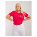 Plus Size Red Casual Cotton T-Shirt