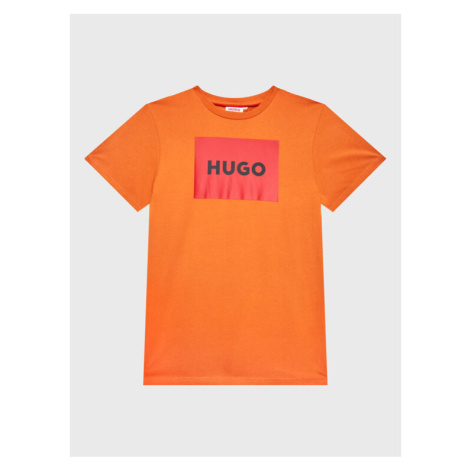 Hugo Tričko G25103 D Oranžová Regular Fit Hugo Boss